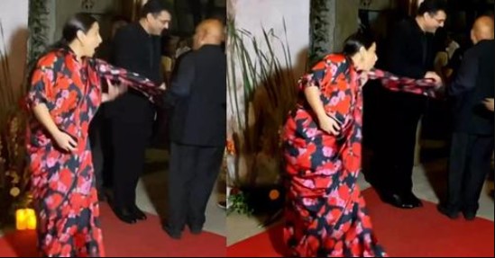 Vidya Balan faces an awkward moment after her saree's pallu gets pulled by a man